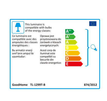 GoodHome Qausuit Beto E27 bordlampe kvadratisk