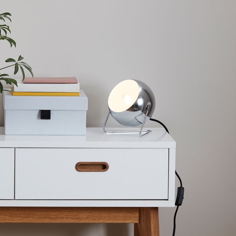 GoodHome Roccheta bordlampe 1-punkts E14 krom