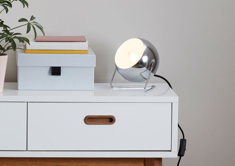 GoodHome Roccheta bordlampe 1-punkts E14 krom