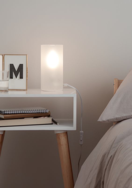 GoodHome Singou bordlampe 1-punkts E14 hvid