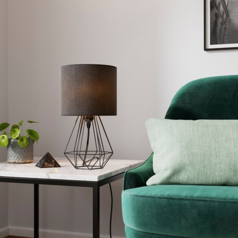 GoodHome Smertrio bordlampe 1-punkts E27 sort skærm