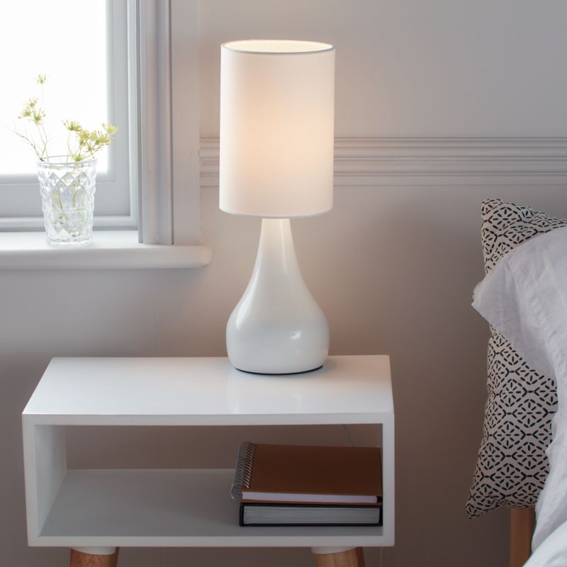 GoodHome Tertrez bordlampe 1-punkts E14 hvid