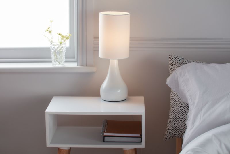GoodHome Tertrez bordlampe 1-punkts E14 hvid