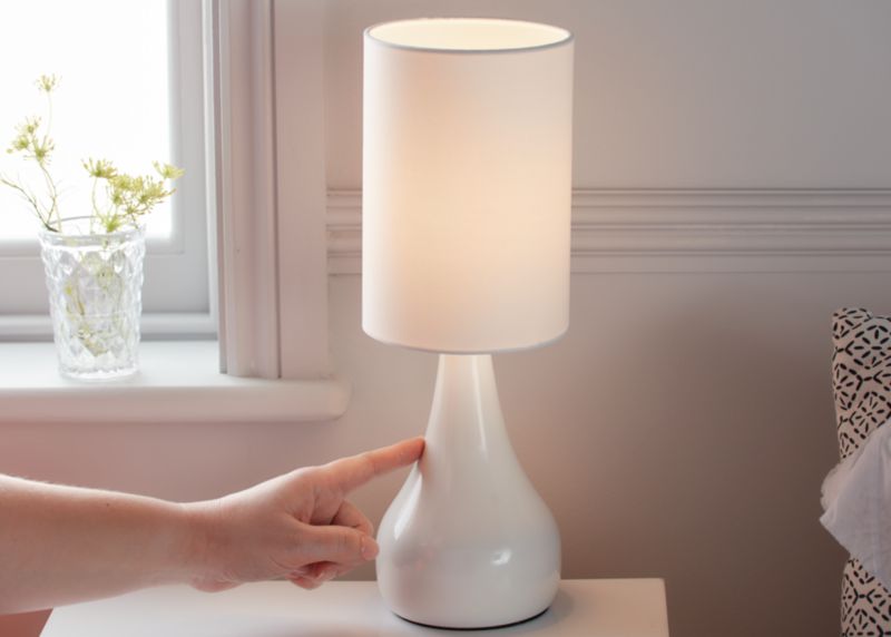 GoodHome Tertrez bordlampe 1-punkts E14 hvid