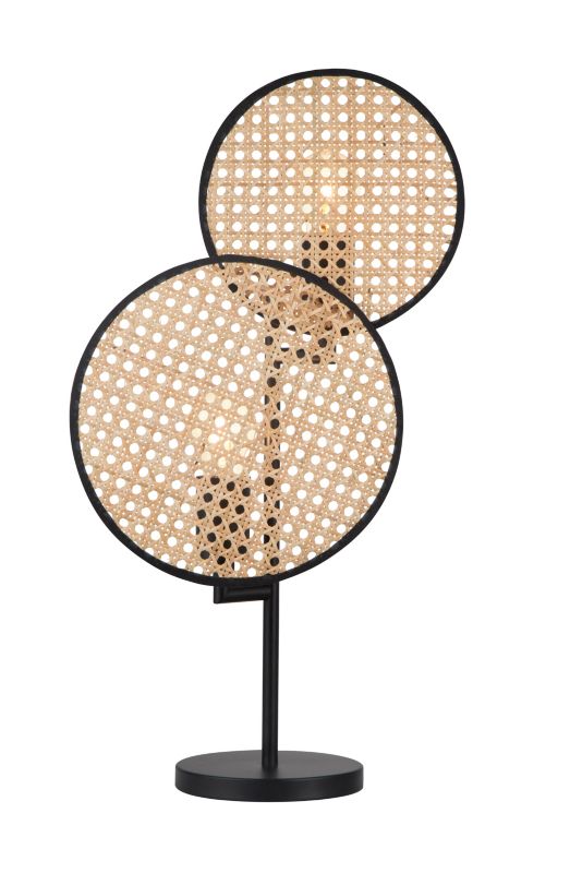 Bordlampe Tonkin 2-Punkts E27 Rattan Sort 56,5 cm