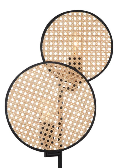 Bordlampe Tonkin 2-Punkts E27 Rattan Sort 56,5 cm