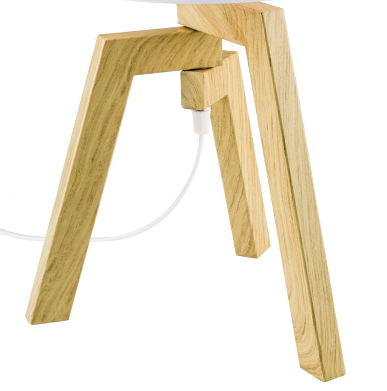 GoodHome Trianoy bordlampe 1-punkts E14 hvid / træ