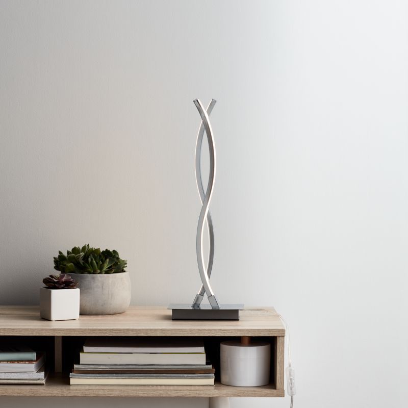 GoodHome Alani 2-punkts LED bordlampe i sølv