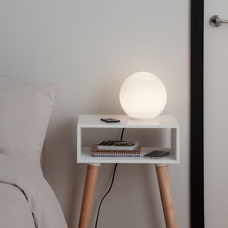 GoodHome Baoule LED-bordlampe i hvid med RGB-farveskift
