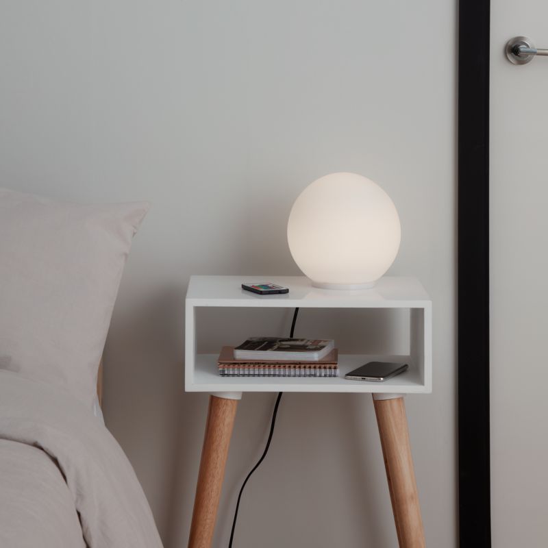 GoodHome Baoule LED-bordlampe i hvid med RGB-farveskift