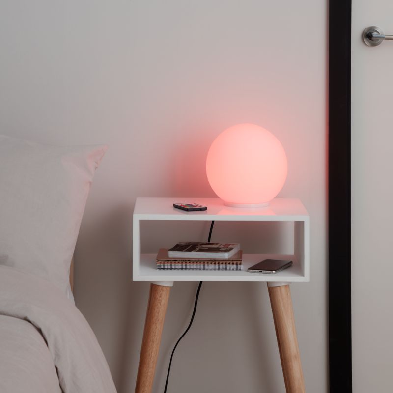 GoodHome Baoule LED-bordlampe i hvid med RGB-farveskift