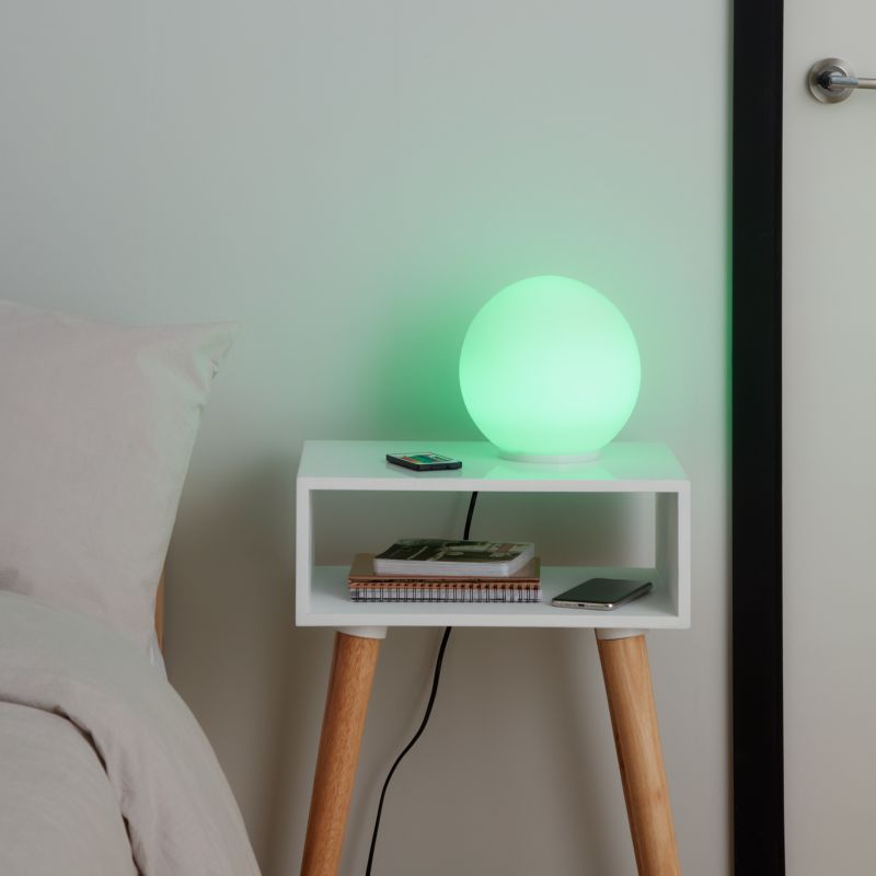 GoodHome Baoule LED-bordlampe i hvid med RGB-farveskift