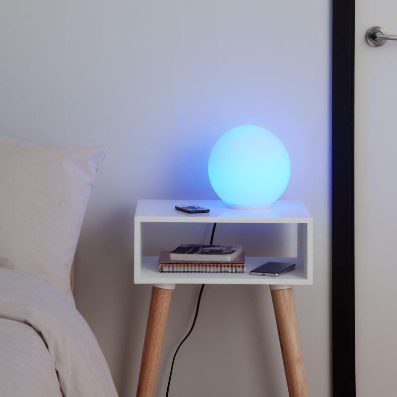 GoodHome Baoule LED-bordlampe i hvid med RGB-farveskift