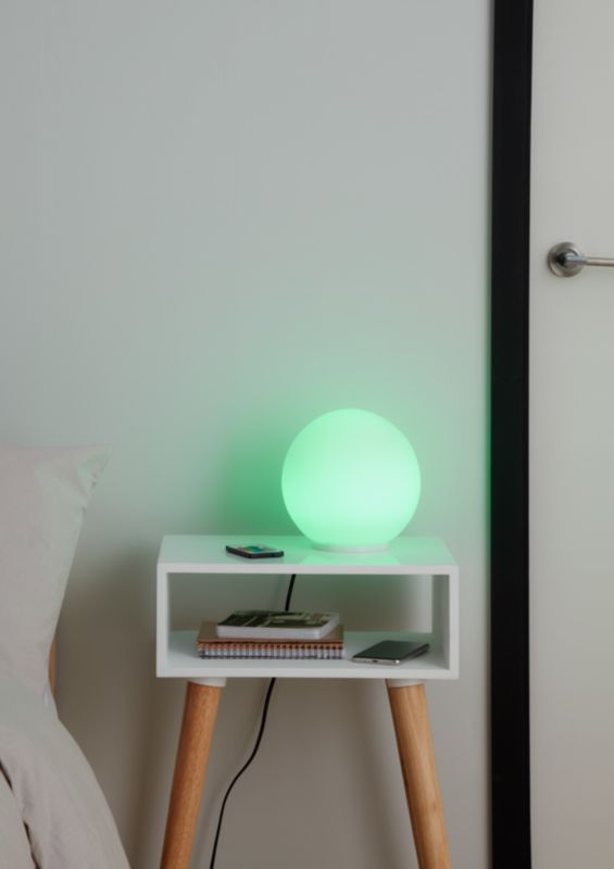 GoodHome Baoule LED-bordlampe i hvid med RGB-farveskift