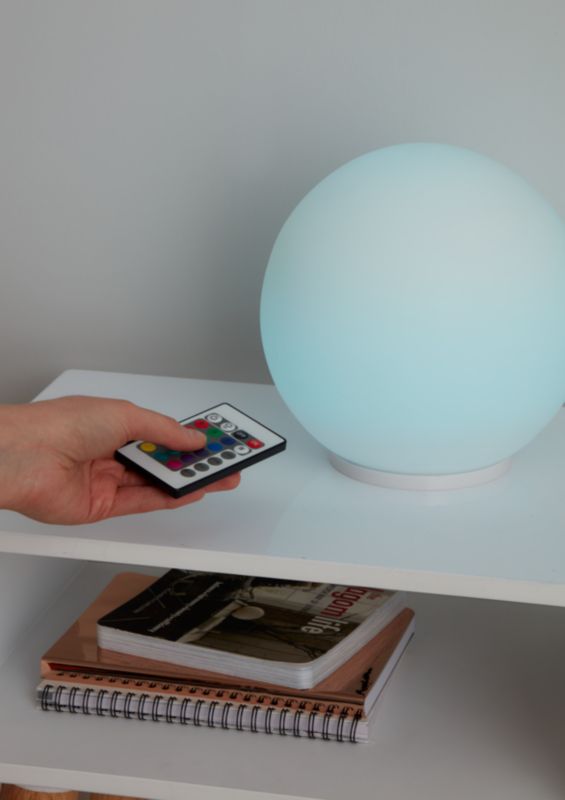 GoodHome Baoule LED-bordlampe i hvid med RGB-farveskift