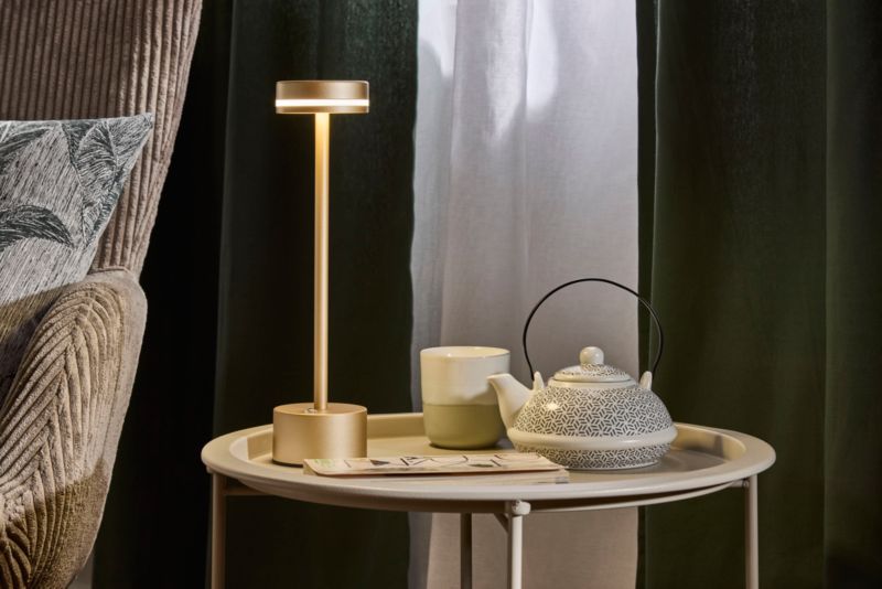Bordlampe LED Talia CCT USB 31,5 cm Guld