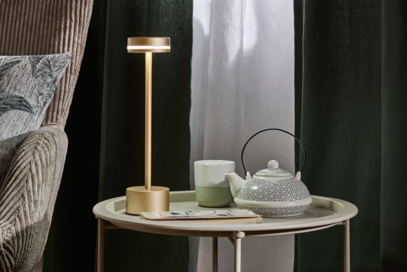 Bordlampe LED Talia CCT USB 31,5 cm Guld