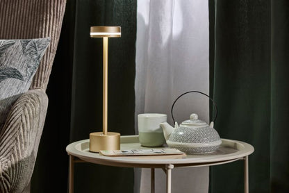Bordlampe LED Talia CCT USB 31,5 cm Guld