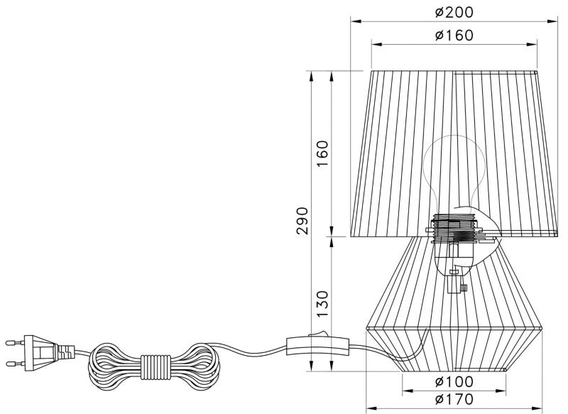 Bordlampe Margot 1 x E27 Brun