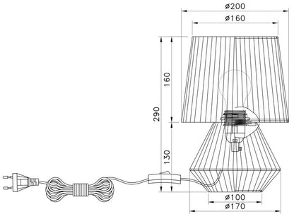 Bordlampe Margot 1 x E27 Brun