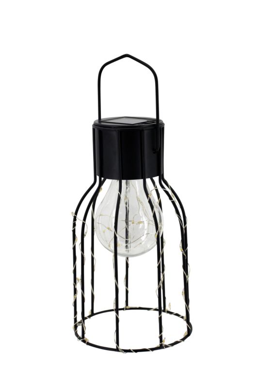 Solarbordslampe Cage Copper Sort 5059340330914