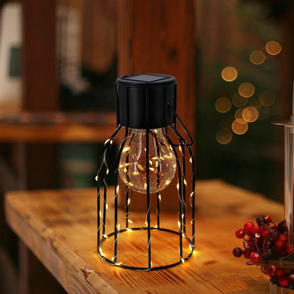 Solarbordslampe Cage Copper Sort 5059340330914
