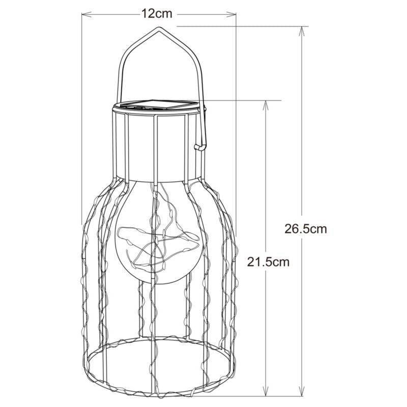 Solarbordslampe Cage Copper Sort 5059340330914