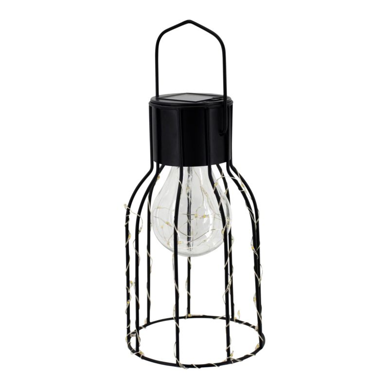 Solarbordslampe Cage Copper Sort 5059340330914