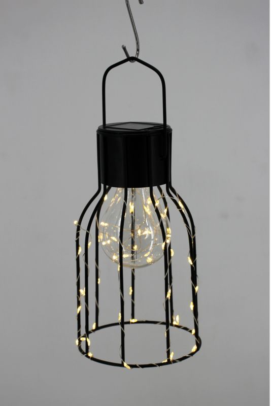 Solarbordslampe Cage Copper Sort 5059340330914