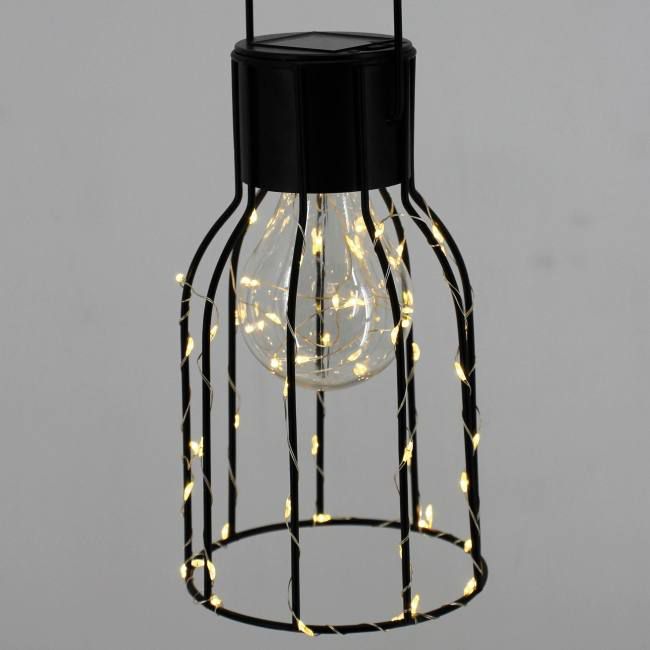 Solarbordslampe Cage Copper Sort 5059340330914