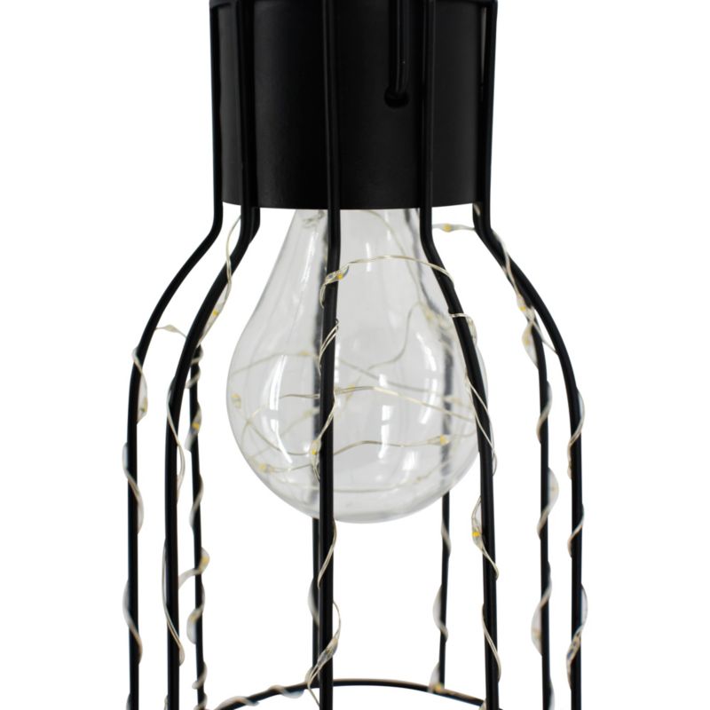Solarbordslampe Cage Copper Sort 5059340330914