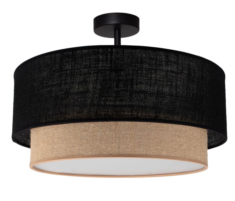 Loftslampe Duolla Boho XXS 1-punkt E27 Sort Jute