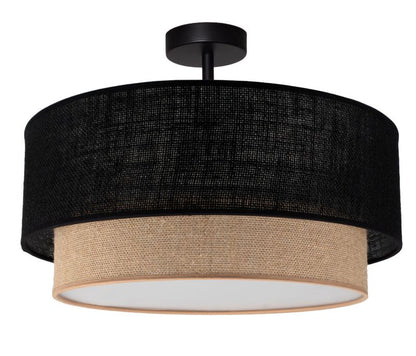 Loftslampe Duolla Boho XXS 1-punkt E27 Sort Jute