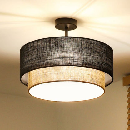 Loftslampe Duolla Boho XXS 1-punkt E27 Sort Jute