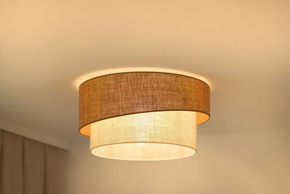Loftslampe Duolla Shine 1-punkts E27 Jute/Hvid Jute
