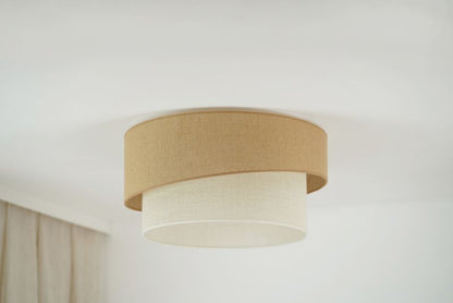 Loftslampe Duolla Shine 1-punkts E27 Jute/Hvid Jute