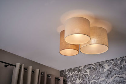 Loftslampe Duolla Spider 3-punkts E27 Beige/Jute