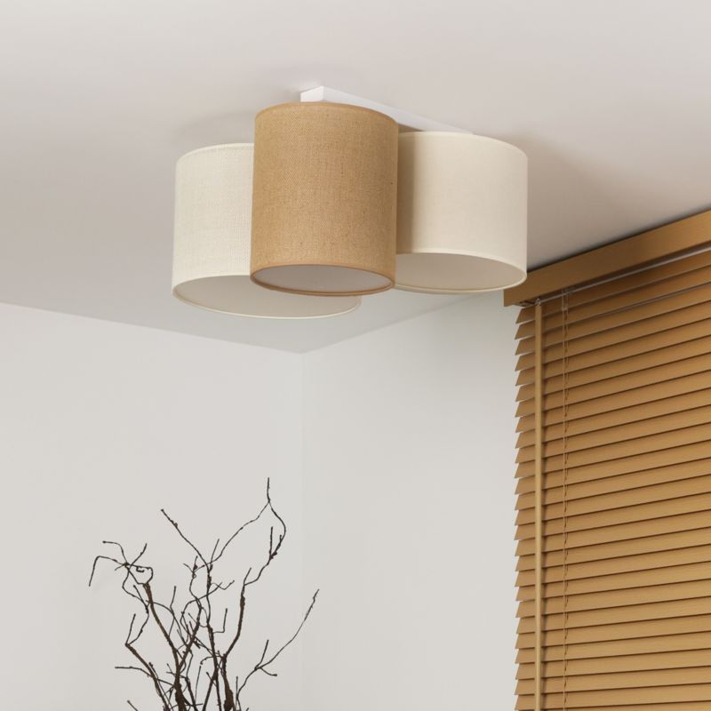 Loftslampe Duolla Spider 3-punkts E27 Beige/Jute