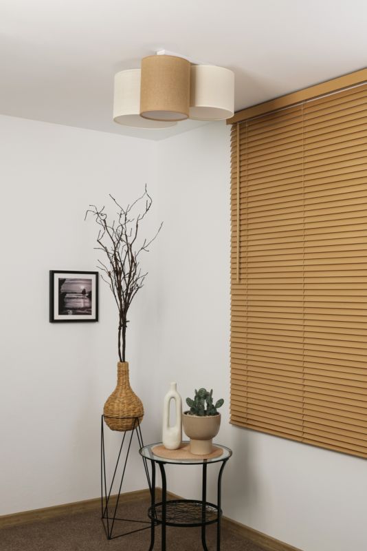 Loftslampe Duolla Spider 3-punkts E27 Beige/Jute