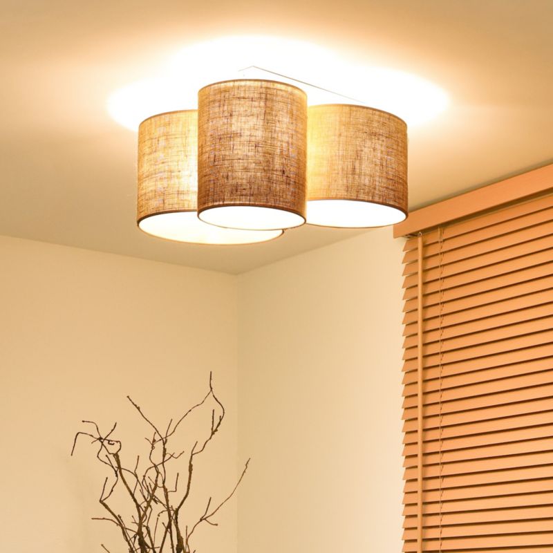 Loftslampe Duolla Spider 3-Punkts E27 Naturlig Jute 5905317600361