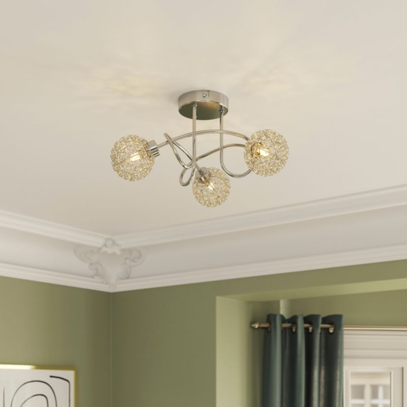 Loftslampe Caelus 3 x G9 Krom