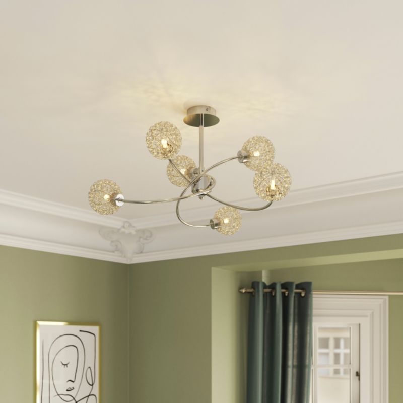 Loftslampe Caelus 6 x G9 Krom