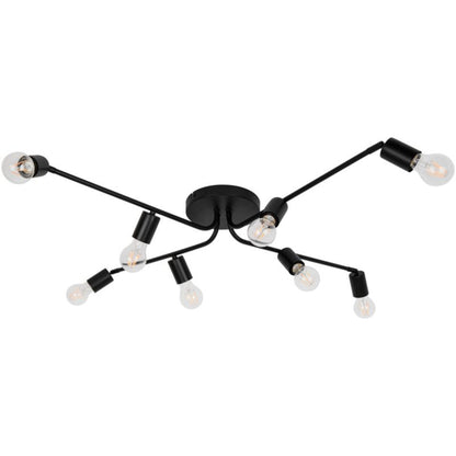 Loftlampe Ghlin 8-punkts E27 Sort