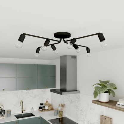 Loftlampe Ghlin 8-punkts E27 Sort