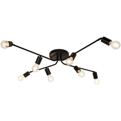Loftlampe Ghlin 8-punkts E27 Sort