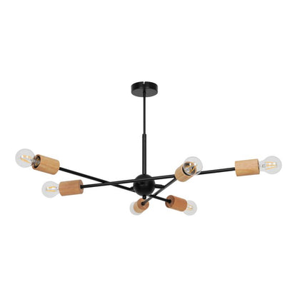 Loftslampe Stellata 6 x E27 Sort Træ