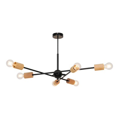 Loftslampe Stellata 6 x E27 Sort Træ