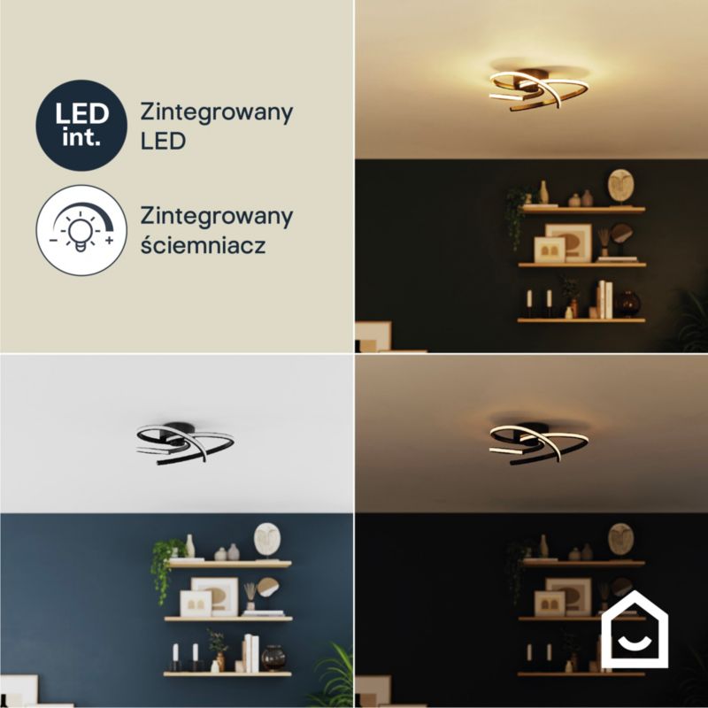 LED-loftlampe Samana 2100 lm 3000 K Sort Dæmpbar
