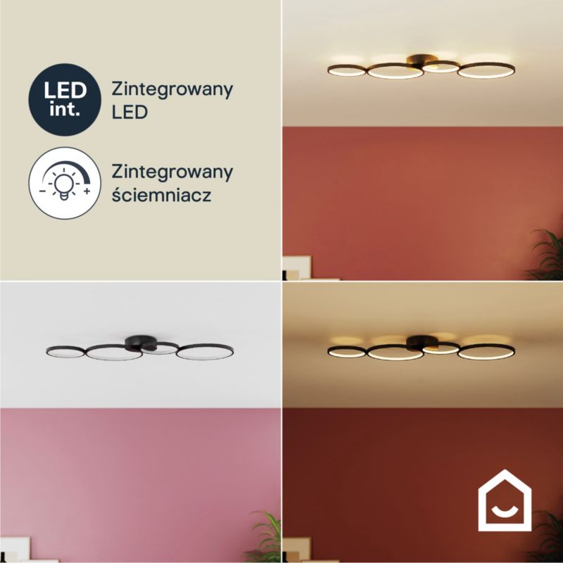 LED-loftlampe Samana 2700 lm 3000 K Sort Mat DIM