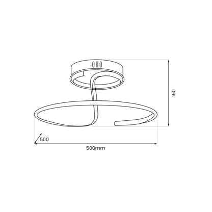 LED-loftlampe Milagro Delta 30 W Sort